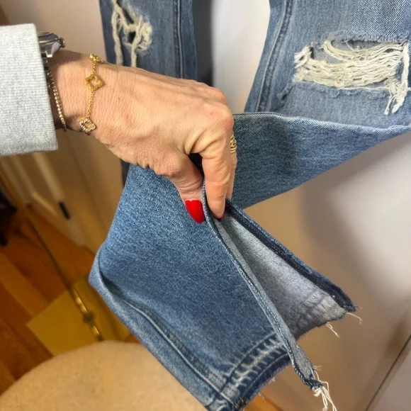 GRLFRND The Harlow high rise boot with slit hem in Blue Diamond size 25 - Picture 11 of 13